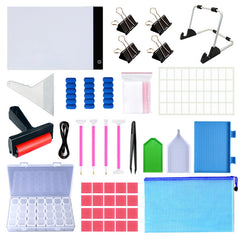 5D Diamond Painting Tools Kit With A4 Painting Led Drawing Board Pad Adjustable Brightnes,Clips and Diamond Painting Tools