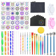 70pcs/set DIY Embossing Mandala Decor Stone Painting Templates Pottery Clay Tools Mandala Dotting Tool