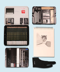 70 Pcs Drawing and Sketch Pencil Set
