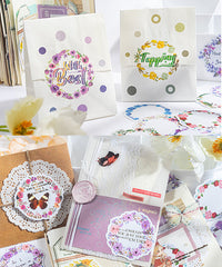 240 Pcs Colorful Garland Writable Stickers Set