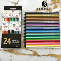 24 Colors Metallic Pencil Colored Drawing Pencil Set