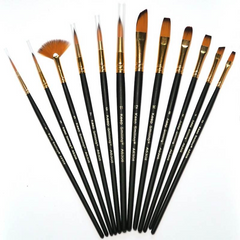 12pcs Acrylic Paint Brushes Set Nylon Hair Artist Paintbrushes Professional Painting Brushes