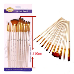 12pcs Acrylic Paint Brushes Set Nylon Hair Artist Paintbrushes Professional Painting Brushes