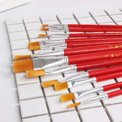 12pcs Art Watercolor Gouache Paint Brushes Nylon Hair Painting Brush Set Art Supplies