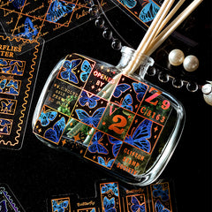 6 Styles 10Pcs/Bag Vintage Bronzing Sticker Butterfly Star Dream Decorative PVC Stickers Literary Aesthetic Scrapbooking Decorative Stationery Stickers Retro Butterflies Laser Sticker Scrapbooking Label Diary Journal Planner