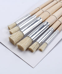 6 Pcs Natural Bristles Wooden Stencil Brush Set