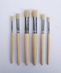 6 Pcs Natural Bristles Wooden Stencil Brush Set