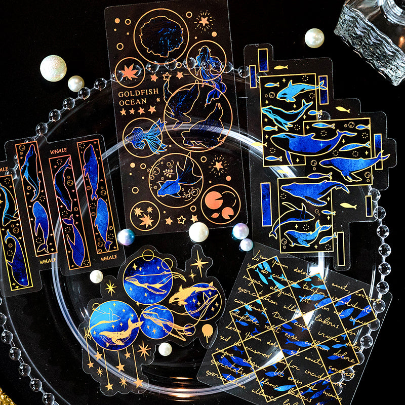 6 Styles 10Pcs/Bag Vintage Bronzing Sticker Butterfly Star Dream Decorative PVC Stickers Literary Aesthetic Scrapbooking Decorative Stationery Stickers Retro Butterflies Laser Sticker Scrapbooking Label Diary Journal Planner