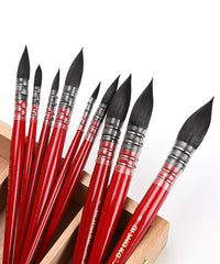 9 Pcs Professional Synthetic Squirrel Hair Paint Brush Set