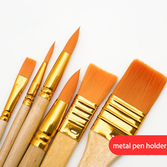 6 Pcs Oil Painting Nylon Board Brush