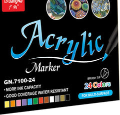 12/24/36 Colors Acrylic Paint Brush Marker Pens