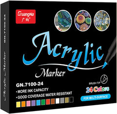 12/24/36 Colors Acrylic Paint Brush Marker Pens