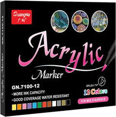 12/24/36 Colors Acrylic Paint Brush Marker Pens