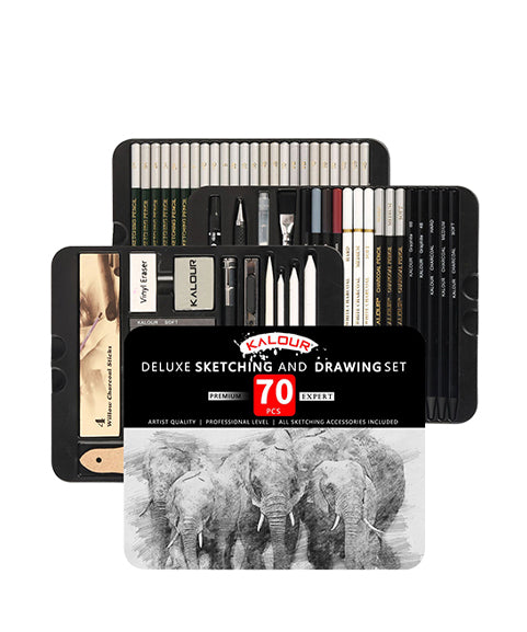 70 Pcs Drawing and Sketch Pencil Set