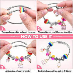 112 Pcs Christmas Jewerly Making Kit Charm Bracelets Kit with Beads, Jewelry Charms, Bracelets for DIY Craft, Jewelry Gift for Adults and Kids