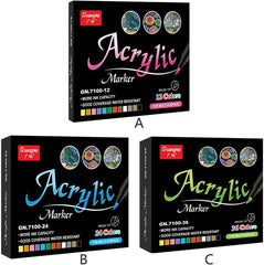 12/24/36 Colors Acrylic Paint Brush Marker Pens