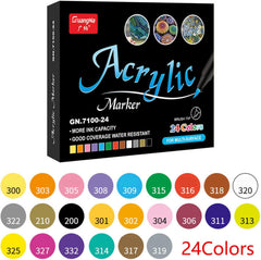 12/24/36 Colors Acrylic Paint Brush Marker Pens