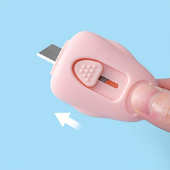 Mini Portable Retractable Utility Knife Cute Mini Small Pocket Size Craft Packaging Box Paper Envelope Cutter Utility Knife Student Art Supplies