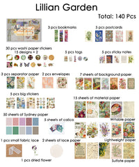 140 Pcs Collect Messenger Stickers & Material Paper Set