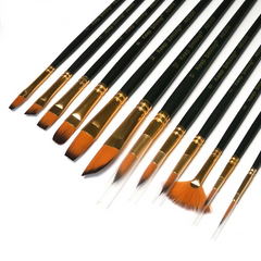 12pcs Acrylic Paint Brushes Set Nylon Hair Artist Paintbrushes Professional Painting Brushes