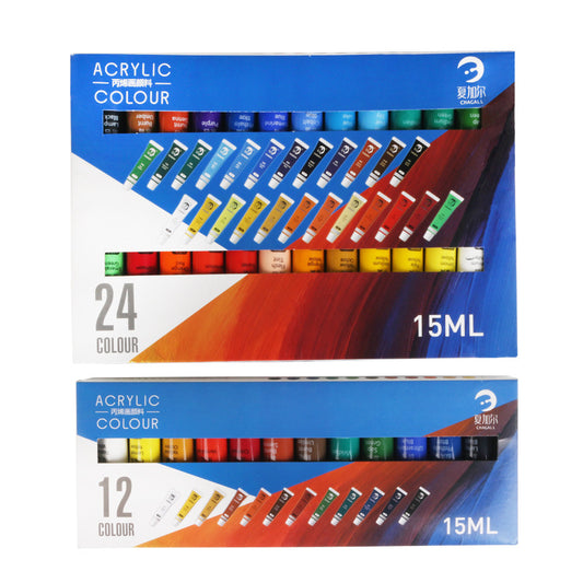 12/24 Colors Professional Acrylic Paints 15ml Tubes Drawing Painting Pigment Hand-painted Wall Paint for Artist DIY
