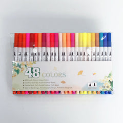 12/24/36/48/60 PCS Colored Art Sketching Markers Drawing Set Double-head Watercolor paint brush pen Diary supplies Stationery