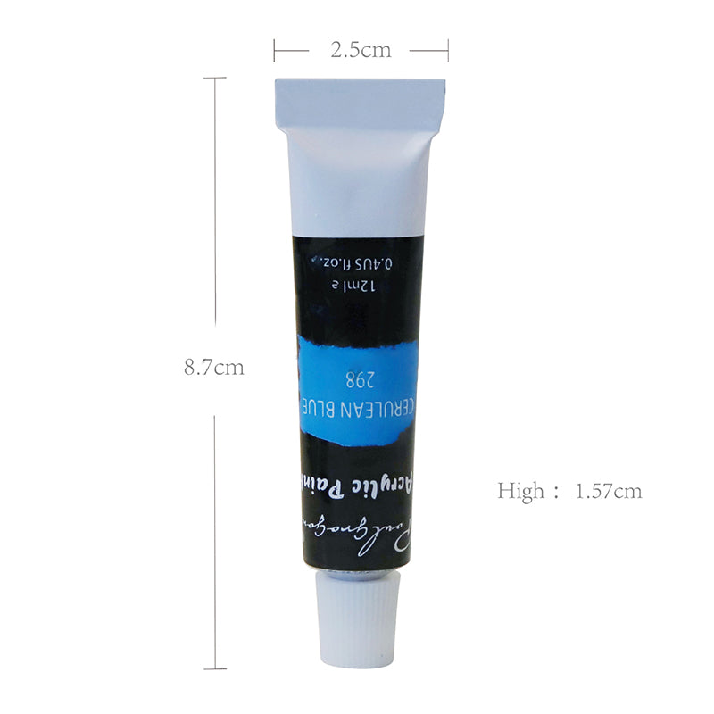 12/24 Color Acrylic Paint Set For Fabrics Painting Clothing Pigments Non-Fading Non-Toxic Professional Artist Painting 12Ml