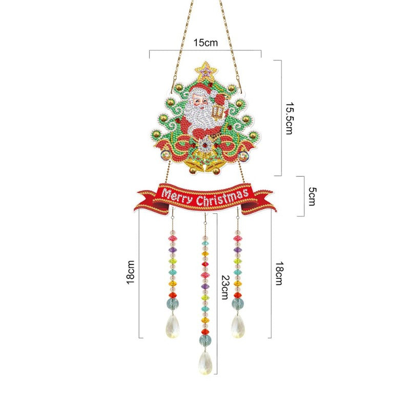 5D Diamond Painting Mandala Flowers Wind Chime DIY Diamond Art Kit for Christmas Wall Home Decor