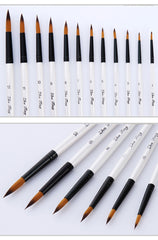 12PCS Nylon Hair Paint Brushes Set Pointed Watercolor Paint Brush Pen Set Learning DIY Oil Acrylic Painting Art Paint Brushes Supplies Art Supplies