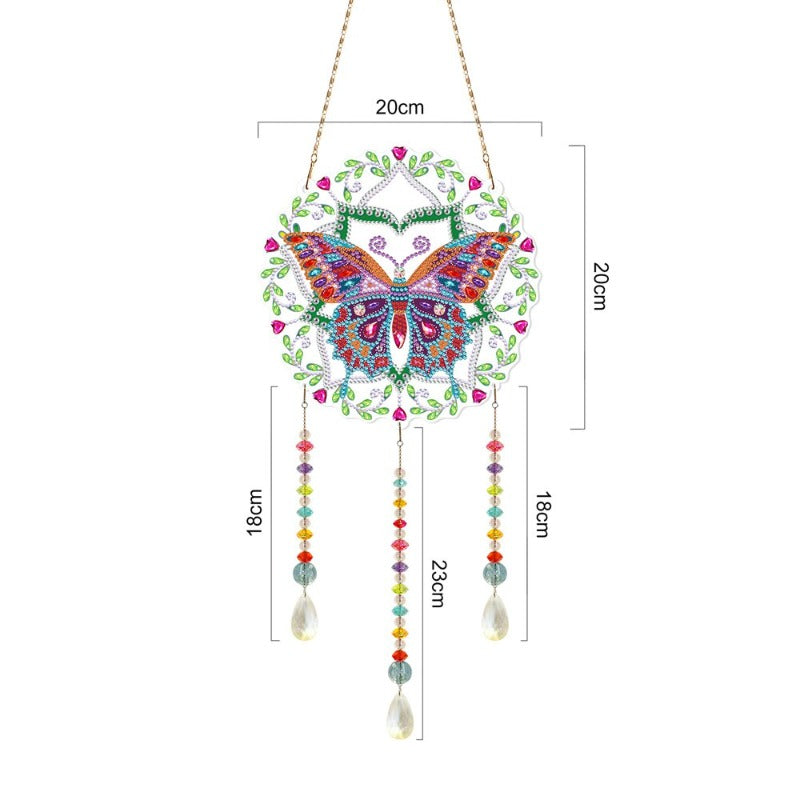 5D Diamond Painting Mandala Flowers Wind Chime DIY Diamond Art Kit for Christmas Wall Home Decor