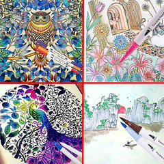 12/24/36/48/60 PCS Colored Art Sketching Markers Drawing Set Double-head Watercolor paint brush pen Diary supplies Stationery