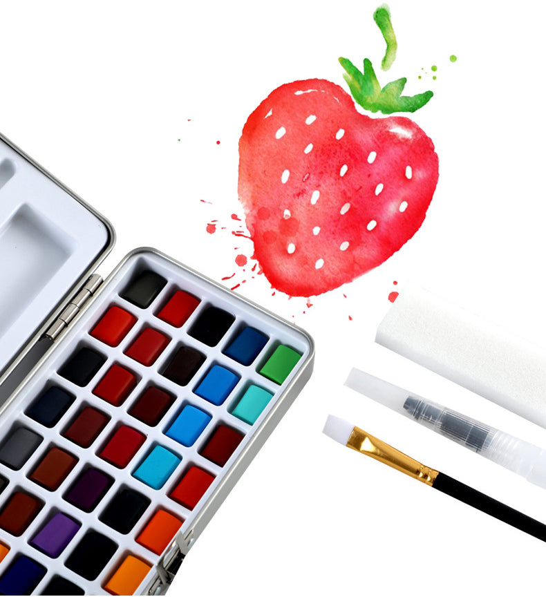 Professional Watercolor Paint Set 72 Colors Solid Watercolor Set Basic Neon Glitter Watercolor Paint for Drawing Art Paint Supplies Art Supplies