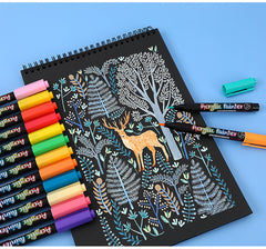 12/24/36 Colors Acrylic Paint Brush Marker Pens