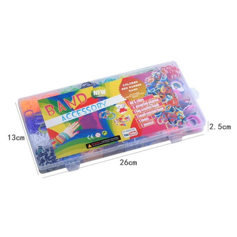 Colorful Loom Rubber Bands Kit, DIY Rainbow Rubber Bands Twist Band Set, Rubber Bands Bracelet Making Kit 1500 Rubber Bands with 32 Colours for Children Crafting Friendship Bracelet Weaving