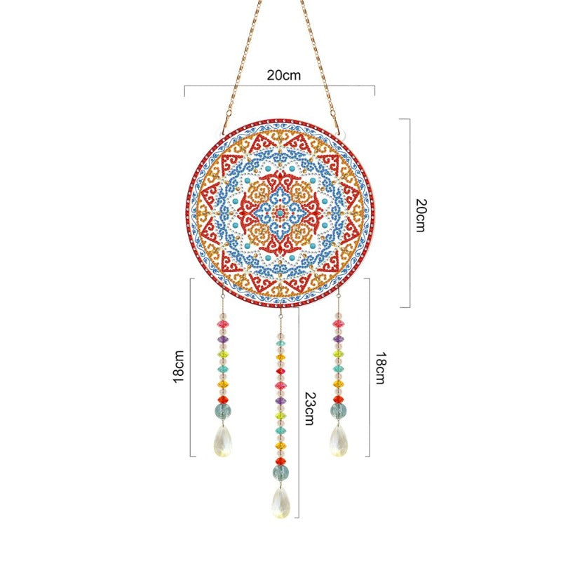 5D Diamond Painting Mandala Flowers Wind Chime DIY Diamond Art Kit for Christmas Wall Home Decor