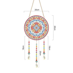 5D Diamond Painting Mandala Flowers Wind Chime DIY Diamond Art Kit for Christmas Wall Home Decor