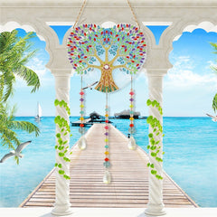 5D Diamond Painting Mandala Flowers Wind Chime DIY Diamond Art Kit for Christmas Wall Home Decor