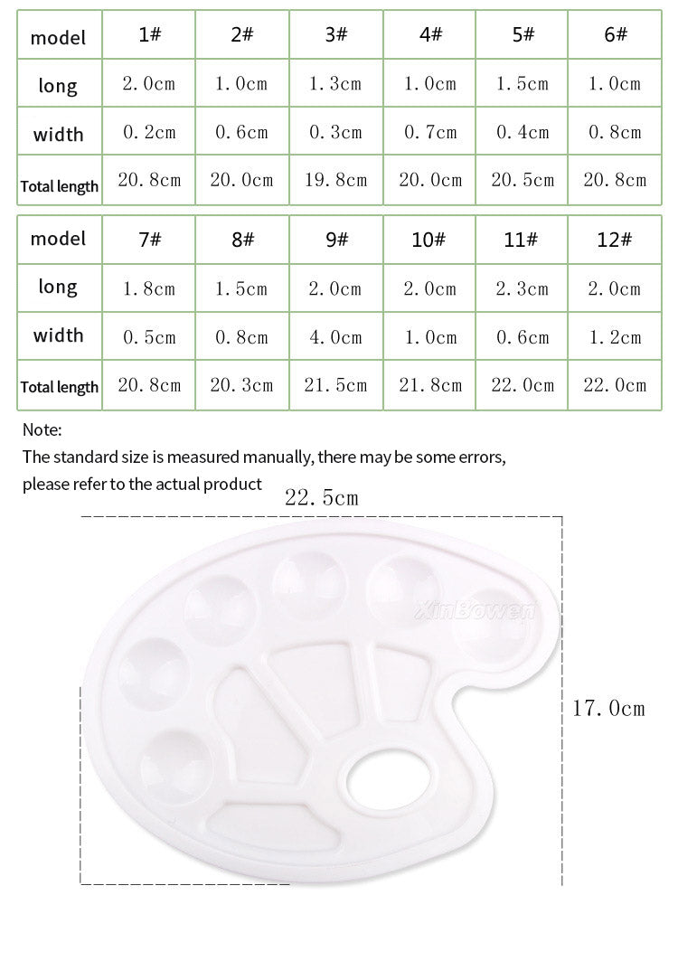 14 Pcs Nylon Paint Brushes Set Art Painting Brushes Professional Oil Watercolor Paint brush Set with 12 Pcs Painting Brushes + 1Pcs Color Palette+ 1Pcs Pencil Case, Art Supplies