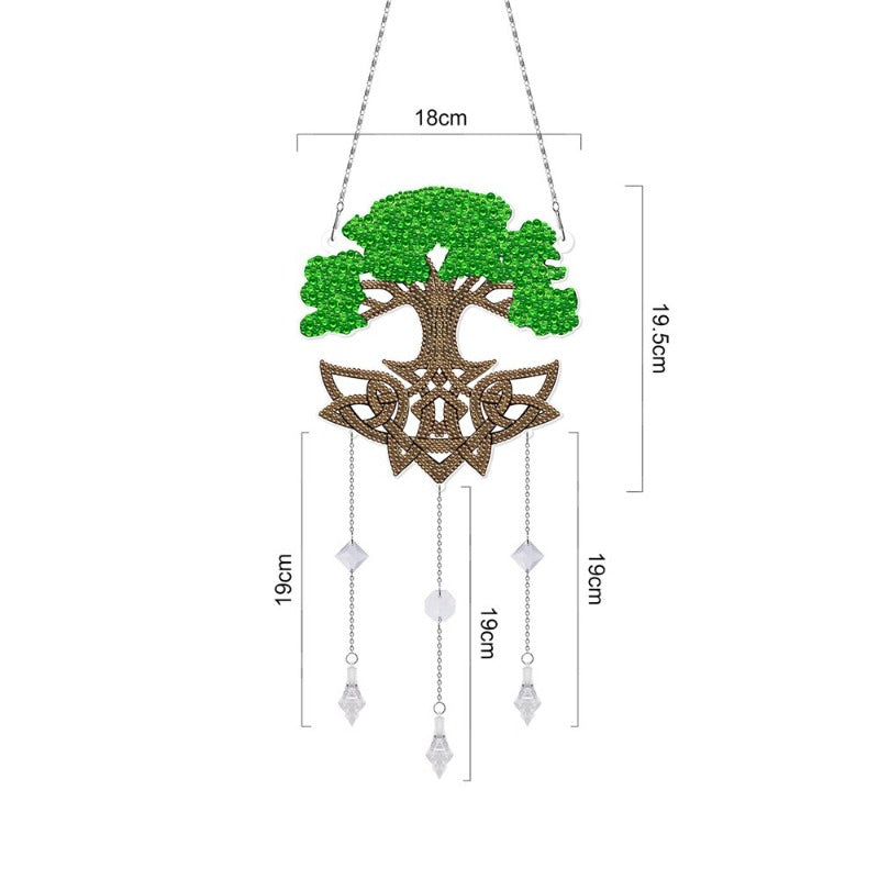 5D Diamond Painting Mandala Flowers Wind Chime DIY Diamond Art Kit for Christmas Wall Home Decor