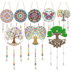 5D Diamond Painting Mandala Flowers Wind Chime DIY Diamond Art Kit for Christmas Wall Home Decor