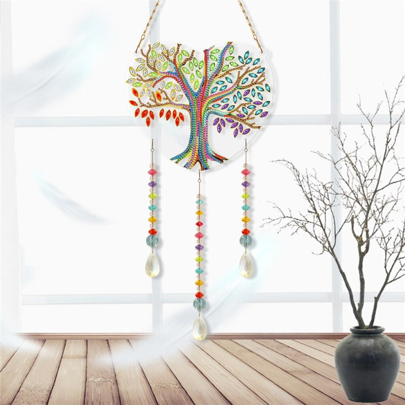 5D Diamond Painting Mandala Flowers Wind Chime DIY Diamond Art Kit for Christmas Wall Home Decor