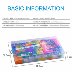 4400pcs DIY Rubber Band Woven Bracelet Kit
