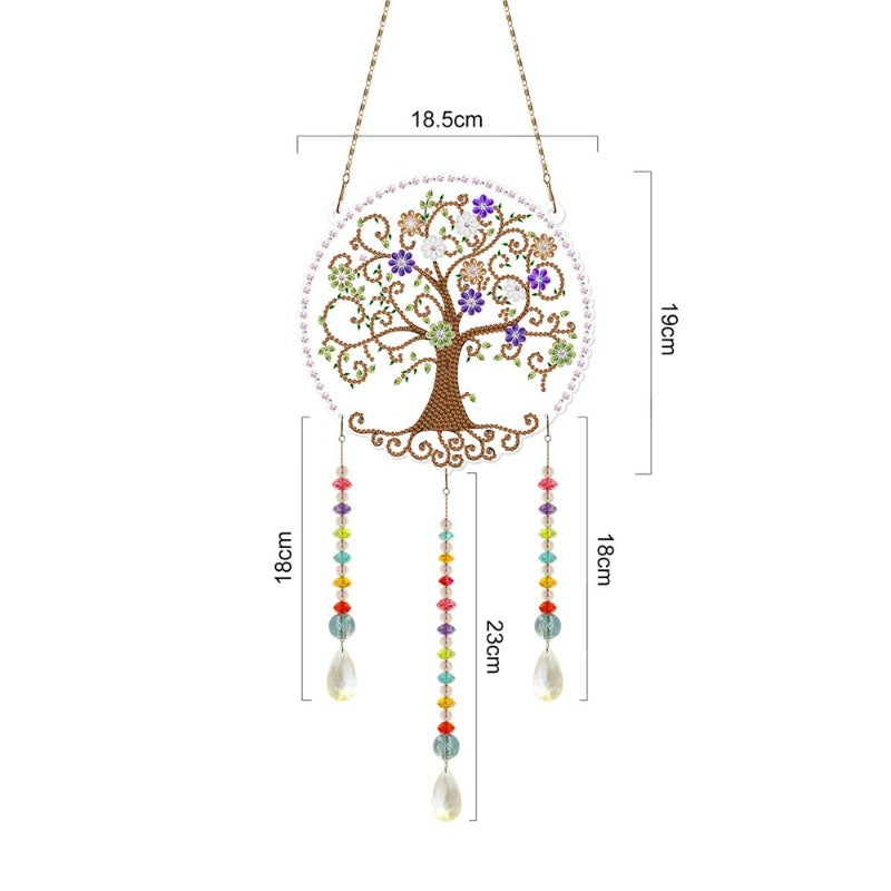 5D Diamond Painting Mandala Flowers Wind Chime DIY Diamond Art Kit for Christmas Wall Home Decor