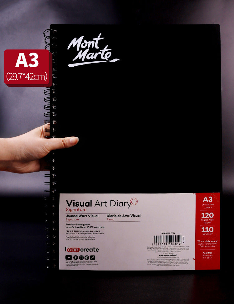 Art sketch book 110 GSM 120 Pages Watercolor Sketchbooks Loose-leaf Detachable Drawing Book for Drawing Paper Portable Coil Album Markers Watercolor Painting Pad Art Artists