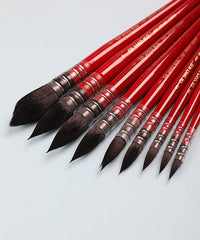 9 Pcs Professional Synthetic Squirrel Hair Paint Brush Set