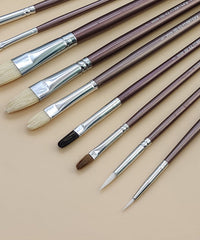 13 Pcs High Quality Bristle & Fox Hair Paint Brush Set