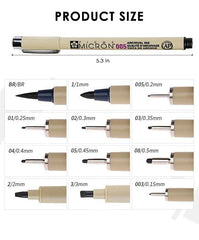 12 Pcs Precision Micro-Line Ink Pen Set