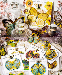 80 Pcs Gold Stamping Butterfly Theme Stickers Set