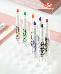 12/24/36 Colors Soft Bullet Tip Acrylic Paint Marker Pens Set