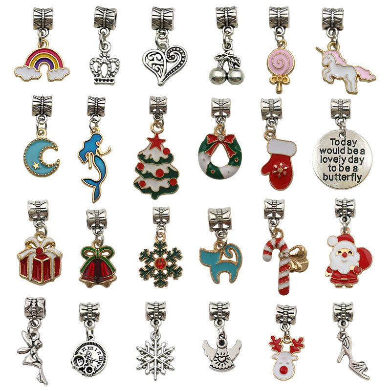 100pcs Christmas Bracelet Making Set Colorful Crystal Red Elk Gift Set Girls DIY Creative Crystal Beaded Exquisite Jewelry Set Christmas Gift